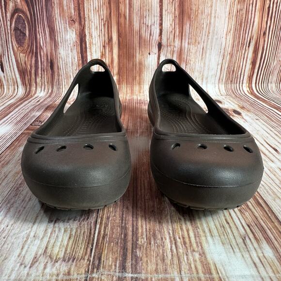 Crocs KADEE Womens Size 8 Brown Slingback Sandals Shoes Ballet Flats Loafers - Picture 2 of 9